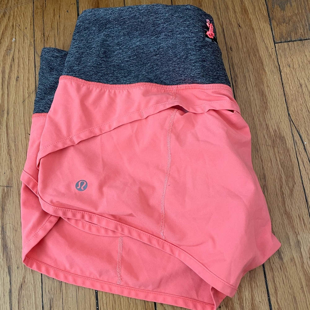 Lululemon Speed up Shorts, a little more orange IRL, 2.5 inseam/vintage